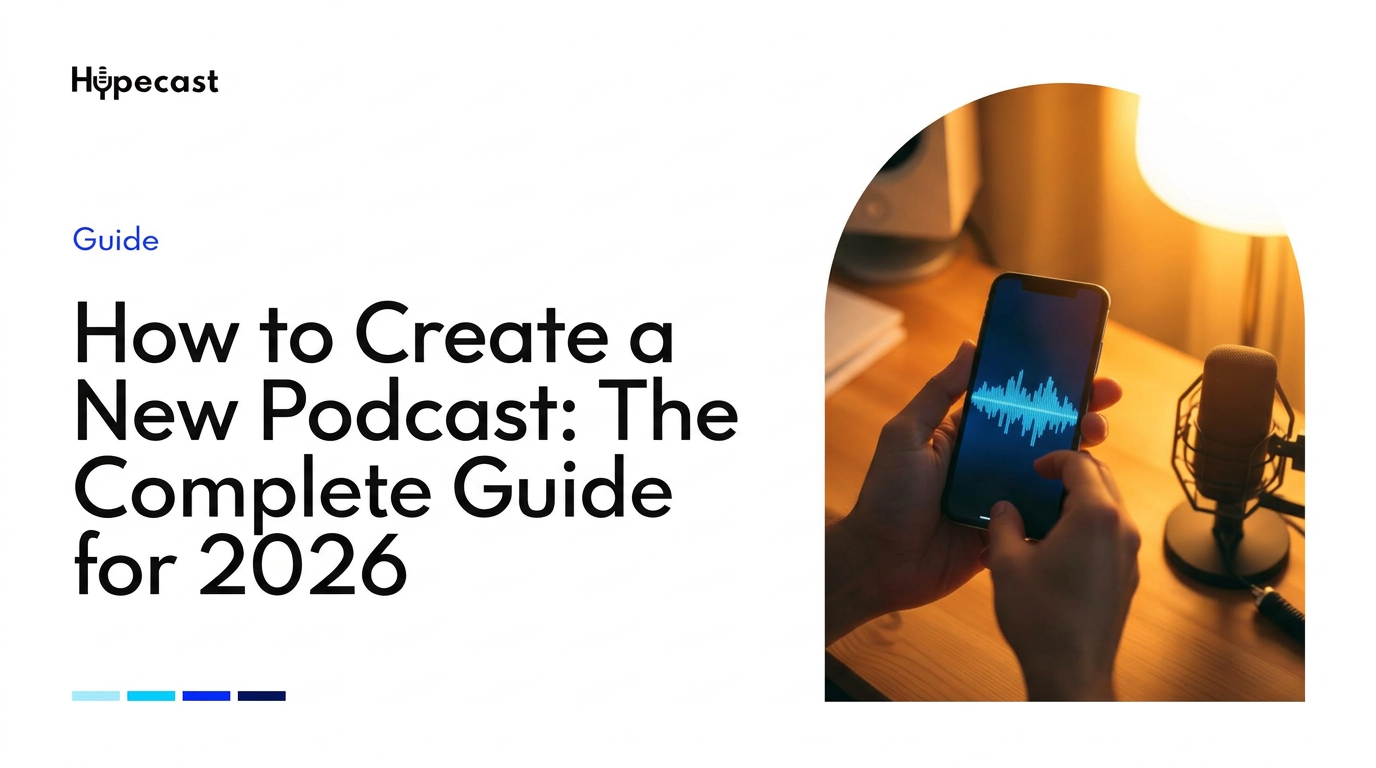 Person setting up a podcast recording studio with microphone and headphones