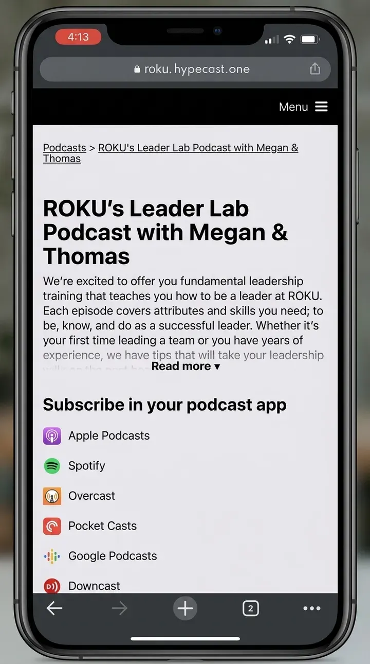 Private Podcasts product interface