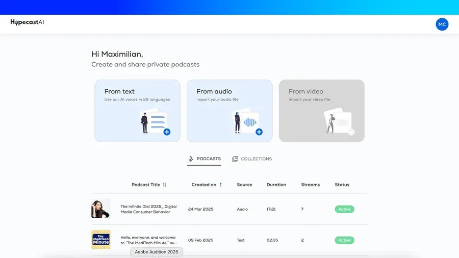 Hypecast AI Dashboard